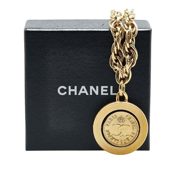 CHANEL Authentic Vintage Gold Logo Necklace - Picture 7 of 8